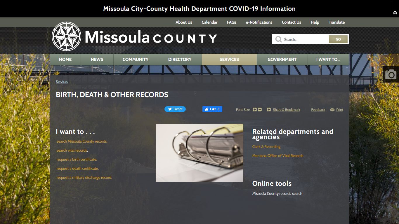 Birth, Death & Other Records | Missoula County, MT